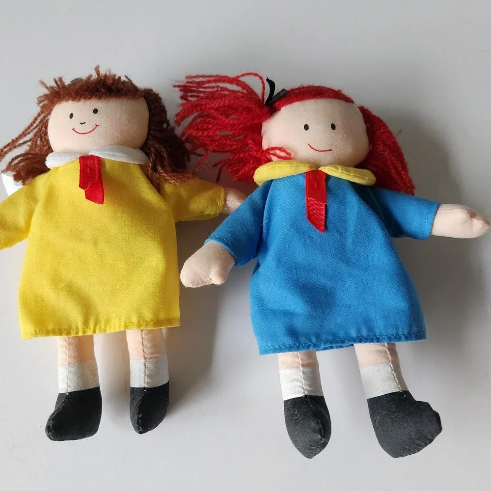 Vintage 1998 Eden Madeline and Friend Plush Rag Doll Set 7 inch Storybook Toy